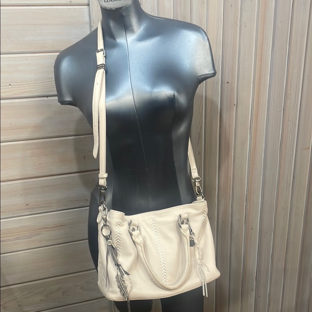 The Sak Cream Shoulder Bag with Braided Details - Picture 3 of 10